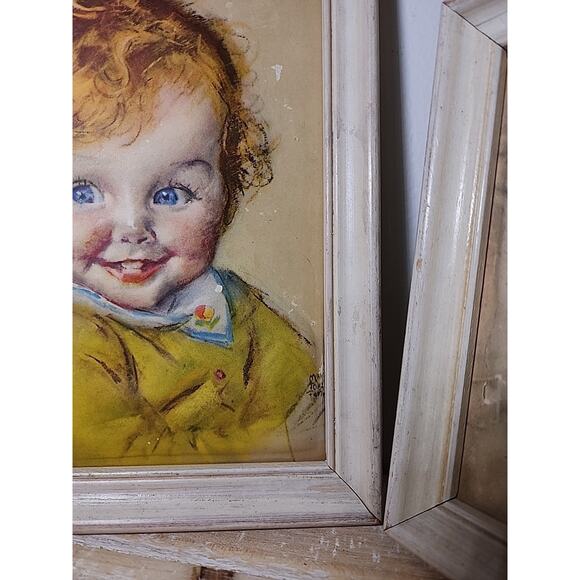 Maud Tousey Fangel Pair Dimensional Prints Babies Nursery Vintage 9" X 7" - Picture 4 of 7